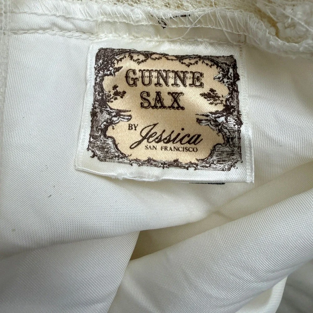Gunne Sax by Jessica McClintock Vintage Lace Wedding Dress Ivory Maxi Boho 70s - Picture 2 of 16